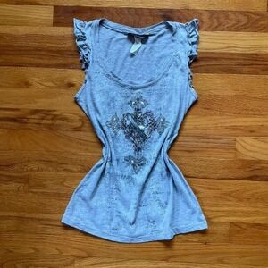 Vintage 2000s Grunge Y2K Cross Tank Top Size S Y2K Tumblr Girl Goth
